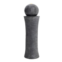 Load image into Gallery viewer, Dark Grey Sphere Electric Fountain Water Feature with LED Light