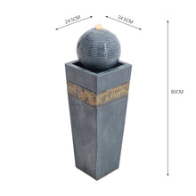 Load image into Gallery viewer, Navy Sphere Electric Fountain Water Feature with LED Light