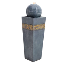 Load image into Gallery viewer, Navy Sphere Electric Fountain Water Feature with LED Light