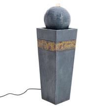 Load image into Gallery viewer, Navy Sphere Electric Fountain Water Feature with LED Light