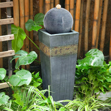 Load image into Gallery viewer, Navy Sphere Electric Fountain Water Feature with LED Light
