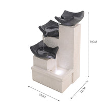 Load image into Gallery viewer, 3-Tier Bowl Electric Cascade Water Feature LED Light