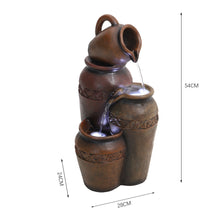 Load image into Gallery viewer, 3-Tier Jar Cascading Electric Water Feature LED Light
