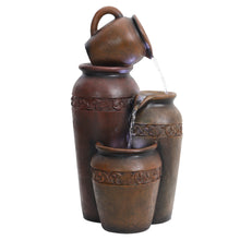 Load image into Gallery viewer, 3-Tier Jar Cascading Electric Water Feature LED Light