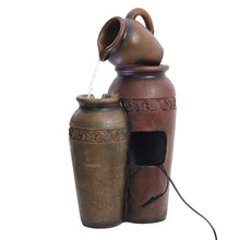 Load image into Gallery viewer, 3-Tier Jar Cascading Electric Water Feature LED Light