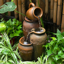 Load image into Gallery viewer, 3-Tier Jar Cascading Electric Water Feature LED Light