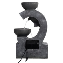 Load image into Gallery viewer, 4-Tier Grey Bowl Cascading Electric Water Feature LED Light