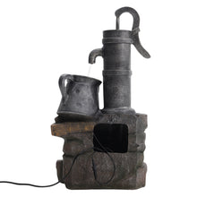 Load image into Gallery viewer, Silver Pump & Barrel Electric Water Feature Fountain LED Light