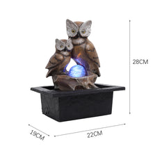 Load image into Gallery viewer, Owl Electric Resin Water Feature Fountain LED Ball