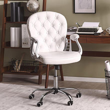 Load image into Gallery viewer, Faux Leather Office Chair with Button