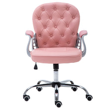 Load image into Gallery viewer, Faux Leather Office Chair with Button