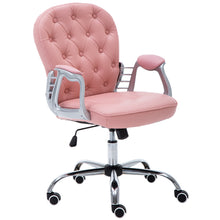 Load image into Gallery viewer, Faux Leather Office Chair with Button