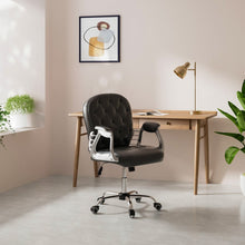 Load image into Gallery viewer, Faux Leather Office Chair with Button