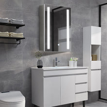 Load image into Gallery viewer, Anti-fog Wall Mounted Mirror Cabinet, Touch Control Switch with CE Driver,LED Illuminated Bathroom Mirror with Shaver Socket