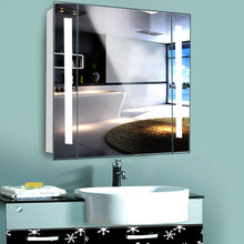 Load image into Gallery viewer, Anti-fog Wall Mounted Mirror Cabinet, Touch Control Switch with CE Driver,LED Illuminated Bathroom Mirror with Shaver Socket