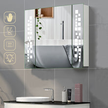 Load image into Gallery viewer, Anti-fog Wall Mounted Mirror Cabinet, Touch Control Switch with CE Driver,LED Illuminated Bathroom Mirror with Shaver Socket