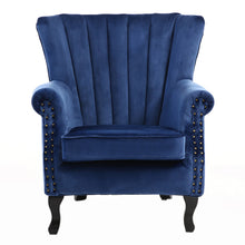 Load image into Gallery viewer, Velvet Pleated Wingback Armchair