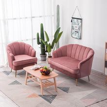 Load image into Gallery viewer, 2-seater Velvet  Love Seat Sectional Couch with 2 cushion