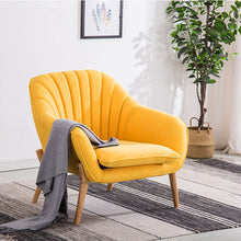 Load image into Gallery viewer, Velvet Scallop Back Armchair Single Sofa Chair