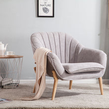 Load image into Gallery viewer, Velvet Scallop Back Armchair Single Sofa Chair