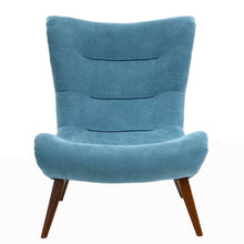 Load image into Gallery viewer, Modern Buttoned Linen Fabric Accent Chair with Footstool