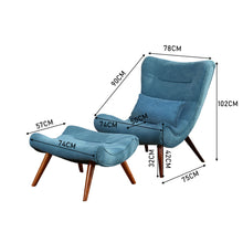 Load image into Gallery viewer, Modern Buttoned Linen Fabric Accent Chair with Footstool