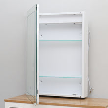 Load image into Gallery viewer, Anti-fog LED Clock Wall Mounted Mirror Cabinet, Touch Control Switch with CE Driver,LED Illuminated Bathroom Mirror with Shaver Socket