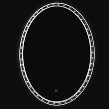 Load image into Gallery viewer, Oval LED Illuminated Bathroom Mirror with 3 Step Dimming LED Touch Control