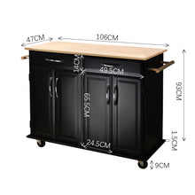 Load image into Gallery viewer, 2 Drawers Wooden Kitchen Mobile Trolley Storage Cabinet Cart