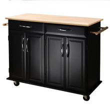 Load image into Gallery viewer, 2 Drawers Wooden Kitchen Mobile Trolley Storage Cabinet Cart