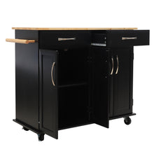 Load image into Gallery viewer, 2 Drawers Wooden Kitchen Mobile Trolley Storage Cabinet Cart