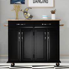 Load image into Gallery viewer, 2 Drawers Wooden Kitchen Mobile Trolley Storage Cabinet Cart