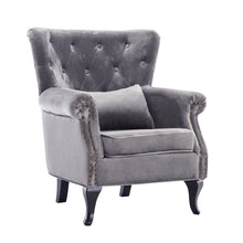 Load image into Gallery viewer, Velvet Chesterfield Rolled Chair With Cushion