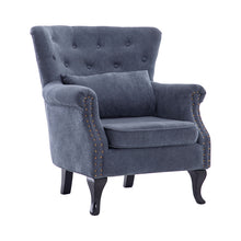 Load image into Gallery viewer, Velvet Chesterfield Rolled Chair With Cushion