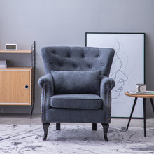 Load image into Gallery viewer, Velvet Chesterfield Rolled Chair With Cushion
