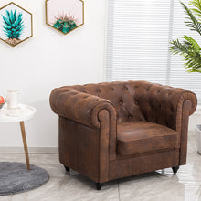 Load image into Gallery viewer, Brown Distressed Leather Chesterfield Chair Armchair