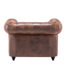 Load image into Gallery viewer, Brown Distressed Leather Chesterfield Chair Armchair