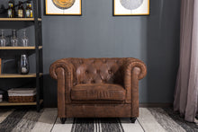 Load image into Gallery viewer, Brown Distressed Leather Chesterfield Chair Armchair