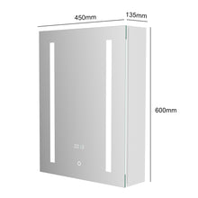 Load image into Gallery viewer, LED Illuminated Bathroom Mirror Cabinet with Touch Switch Shaver Socket Demister Temperature Display
