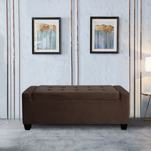 Load image into Gallery viewer, Velvet Upholstered Storage Bench