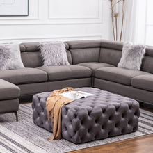 Load image into Gallery viewer, 100CM Square Velvet Buttoned Footstool