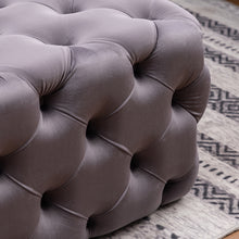 Load image into Gallery viewer, 100CM Square Velvet Buttoned Footstool