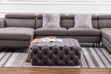 Load image into Gallery viewer, 100CM Square Velvet Buttoned Footstool