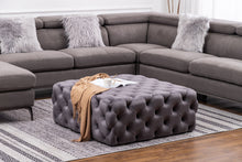Load image into Gallery viewer, 100CM Square Velvet Buttoned Footstool