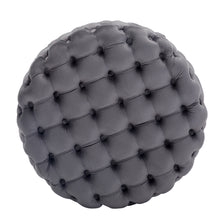 Load image into Gallery viewer, 70CM Round Velvet Buttoned Footstool