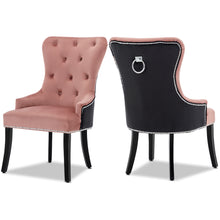 Load image into Gallery viewer, Wingback Buttoned Velvet Dining Chair