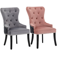 Load image into Gallery viewer, Wingback Buttoned Velvet Dining Chair