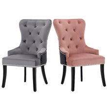 Load image into Gallery viewer, Wingback Buttoned Velvet Dining Chair