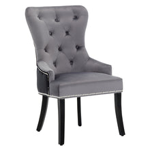 Load image into Gallery viewer, Wingback Buttoned Velvet Dining Chair