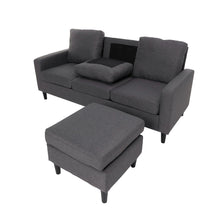 Load image into Gallery viewer, Grey Fine Linen 3 Seater L Shape Sofa
